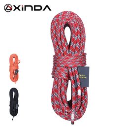 XINDA 10mm 11mm diameter rock climbing rope static rope 5200lbs high-strength hanging rope safety climbing equipment survival 240509