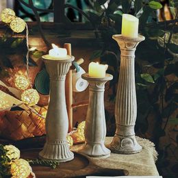 Candle Holders European Creative Holder Cement Antique Retro Rustic Wedding Table Centerpiece Decorations Bougeoir Home Supplies AH50CH