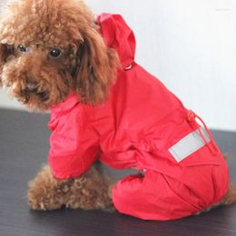 Dog Apparel Pet Cat Raincoat Hooded Reflective Puppy Small Rain Coat Waterproof Jacket For Dogs Soft Breathable Mesh Clothes