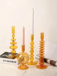 Candle Holders Nordic Romantic Glass Creative Ornaments Candlelight Dinner Decoration Bougeoir Home Decor WT50ZT