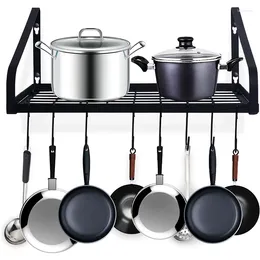 Cookware Sets 1pc Pot And Pan Hanger Wall Mounted Pots Hanging Rack With 8 Hooks For Kitchen Utensils 2 DIY Methods