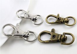 80pcs Silver bronze Plated Metal Swivel Lobster Clasp Clips Key Hooks Keychain Split Key Ring Findings Clasps Making 30mm5207468