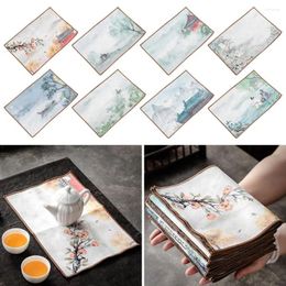 Tea Napkins Cleaning Chinese Painted Towel Super Absorbent Rag Table Ceremony Mats High-end Dish