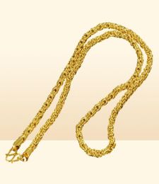 men039s 24k gold plated necklace Chains NJGN085 fashion wedding gift yellow gold plate chain necklaces5496515