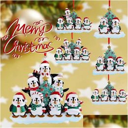 Christmas Decorations Ornament Family Penguin Personalised Home Xmas Tree Decoration Room Decor Drop Delivery Garden Festive Party Sup Ot1Vw
