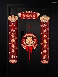 Party Decoration Couplet Year Household 2024 Dragon Flocking Magnetic Suction Spring Festival Door Pendant