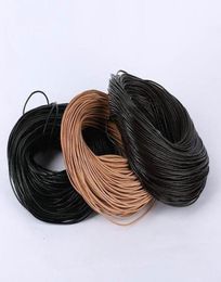 QUALITY 100metrslot LT Coffe 3 sizes Round Oxhide Real Leather Thong Gorgeous Bracelet Necklace Cords Wire Jewellery DIY Making St606840710