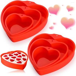 Baking Moulds 4/6/8 Inch Valentine's Day Heart Shaped Cake Pans Non-Stick Reusable Silicone Love Dessert Moulds DIY Decoration Tools