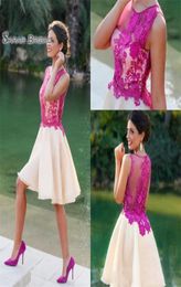 Short Aline Party Dresses Lace Appliques Formal Vestidos De Novia Prom Gowns Cheap Dubai Arabic Vestidos1784567