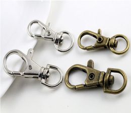 80pcs Silver bronze Plated Metal Swivel Lobster Clasp Clips Key Hooks Keychain Split Key Ring Findings Clasps Making 30mm4657719