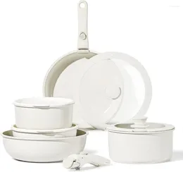 Cookware Sets 11 Pot And Pan Non-stick Set With Removable Handle Induction RV Kitchen