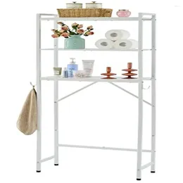 Storage Boxes 3-Tier Metal Over Toilet Bathroom Organiser Rack Stand With Hooks Freestanding Space Saver Cabinet Toiletries Towels
