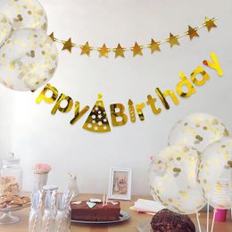 Party Decoration 10pcs Set Hanging Swirls Confetti Transparent Balloons For Birthday Streamers Decorations