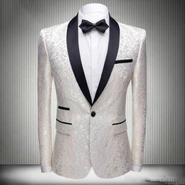 Handsome Floral Pattern Mens Suits New Fashion Groom Wear Wedding Suits For Best Men Slim Fit Groom Tuxedos For ManJacket Pants 217E