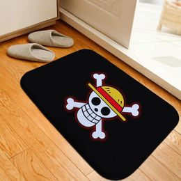 Carpets Cartoon One Piece Printed Floor Mats Anti-slip Rugs Anime Luffy Front Door Doormat Bathroom Carpet Kitchen Gift