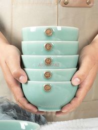 Plates Ceramic Bowl Rice Creative Twelve Zodiac Celadon Tableware 4.5-inch