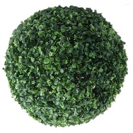 Decorative Flowers Artificial Topiary Ball Faux Green Round Hanging Fake Grass Pendant For Ceiling