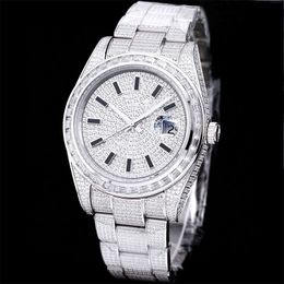 Diamond Watch Mens Automatic Mechanical Watches 41mm Sapphire With Diamond-studded Steel Bracelet Women Wristband Montre de Luxe Gifts