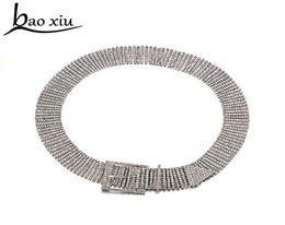 Fashion Woman silver metal Belts Full Rhinestone crystal bride wide Belts Belly Chain Belt Luxury cool Belt Lady Ceinture Femme S11439741