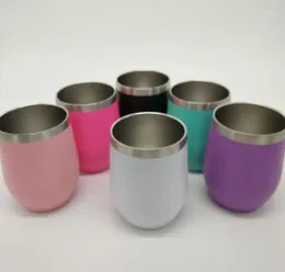 Mugs 20pcs Fashion 10oz Egg Cups Wine Glass Tumbler Double Wall Stainless Steel Beer Vacuum Insulated Drinking Coffee