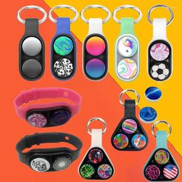 Party Favor Fingertip Rotary Elastic Magnet Keychain Colorful Decompress For Kids Festival Favors Gifts Toy Key Chains