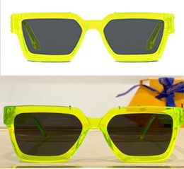 2022 New Color Millionaire Sunglasses 96006 Designer Square Fluorescent Green Trend Personality Mens Sunglasses Travel Vacation An2555066