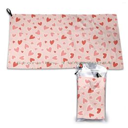 Towel Lovecore Aesthetic Hearts In Pink And Red Valentine's Day Quick Dry Gym Sports Bath Portable South African Winners Sa