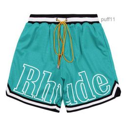 Designer Shorts Rhude Mens Capsule Summer Beach Pants Mesh Material Breathable Sweat Loose Fitness Basketball Short Size M-3xl WJIV