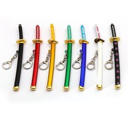 15cm One piece Keychain Roronoa Zoro Game Keyring Katana Samurai Chaveiro Toys for Boys Kids Anime Gift