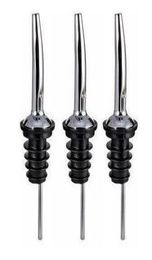 500pcs Stainless Steel Red Wine Stopper Cocktail Shaker Bar Tool Bakeware Liquor Spirit Pourer Spout With Rubber Stoppers8766064