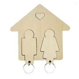 Party Favor Design Fashion Creative Wooden Key Pendant DIY Couple Wall Hanging Car Keychain Valentine's Day Jewelry Gift