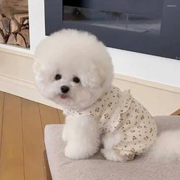 Dog Apparel Small Jumpsuit Spring Autumn Cat Fashion Desinger Clothes Pet Sweet Shirt Puppy Soft Pyjamas Yorkshire Poodle Pomeranian