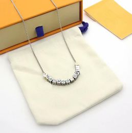 Europe America Fashion Style Lady Women Titanium steel Long Necklace With Engraved V Coloured Enamel 13 Dice Pendant Charm1438900