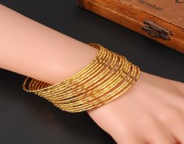 whole super 24k Gold Women Gold big Dubai Bride Wedding Ethiopian Bracelet Africa Bangle Arab Jewellery Charmgirls India gifts3801884