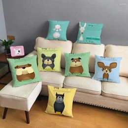 Pillow Cute Dog Family Throw Cover 45 45cm Covers Plush Case Car Sofa Home Decor Colorful Pet Animal Pillows