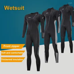 Women's Swimwear Women Men 3MM Long Wetsuit Neoprene Front Zipper Diving Suit Warm Outdoor Swimming Kayaking Surfing Drifting XS-4XL