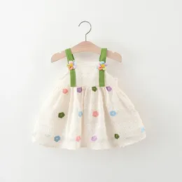 Girl Dresses (0-3 Years Old) Summer Baby With Two Sunflowers Suspender Beach Dress Covered In Colourful Flower Princess
