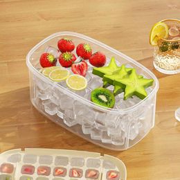 Baking Moulds Press Ice Tray Cube Mould Household Storage Easy Box To Release Artefact Quick-freezing Model E8H8