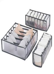 Foldable Storage Boxes Underwear Bra Panty Socks Organiser Stored Box Drawer Closet Scarves Organisers Nylon Mesh Divider Bags5215889