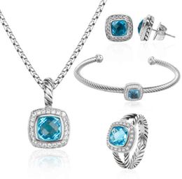 Bracelets Pendant Necklaces Designers Woman Rings Bracelet Women Luxury Jewelry Set High Quality Topaz Zircon Sets for Womens Earr2800104