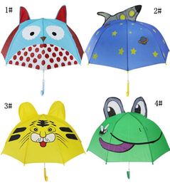 Kids Cartoon Sunny Rainy Umbrellas Animals Frog Tiger Penguin Print Polyester Umbrella Hanging Longhandle Umbrella Gifts DH10803211640