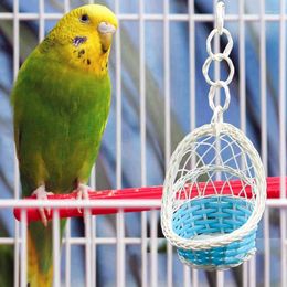 Other Bird Supplies Swing Nest Cages Hanging Bed Hamster Hammock Garden Decoration Parrot Basket Small Pet Cradle Weaving