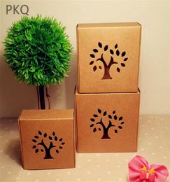 5pcs Hollow Kraft Paper BoxBrown Paper Cardboard Box cartonSmall Gift Packing BoxesCraft Handmade SoapCandy Box 3 sizes5827377