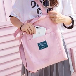 Shoulder Bags Korea Ulzzang Harajuku Fashion Letter Canvas Women Bag Messenger Large Capacity Casual Preppy Lady Shopper