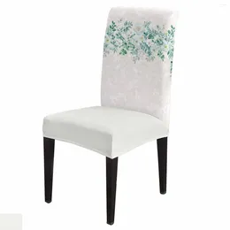 Chair Covers Watercolor Flowers Leaves Dining Spandex Stretch Seat Cover For Wedding Kitchen Banquet Party Case