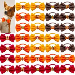 Dog Apparel 60PCS Thanksgiving Bow Tie Pet Cat Bowties Neckties Fall Supplies Dogs Accessories Pets Festival Products For Puppy