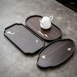 Tea Trays Solid Wood Tray Ebony Chinese Household Dry Soak Simple Set Ceremony Accessories