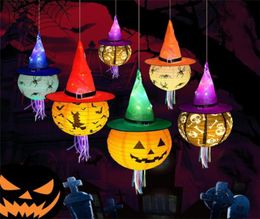 Party Decoration Halloween Witch Hat LED Lights For Kids Decor Supplies Outdoor Tree Hanging Ornament2910630