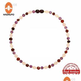 Pendant Necklaces Haohupo Top Quality Cherry Fashion Nature Stone Baltic Jewellery Amber Necklace Women Jade Handmade Baby Drop Delive Dheb4