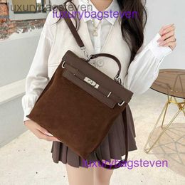 High Quality Counter Brand Hremms Kelyys Designer Bags Follow Womens Frosted Leather Backpacks New Autumn Winter 2024 Large Capacity Have Real Logo